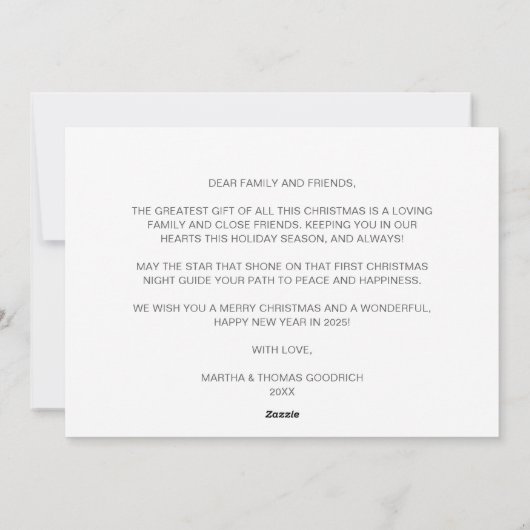 Cartes Pour Fêtes Annuelles Style blanc Script Noël Gradient Photo (Dos)