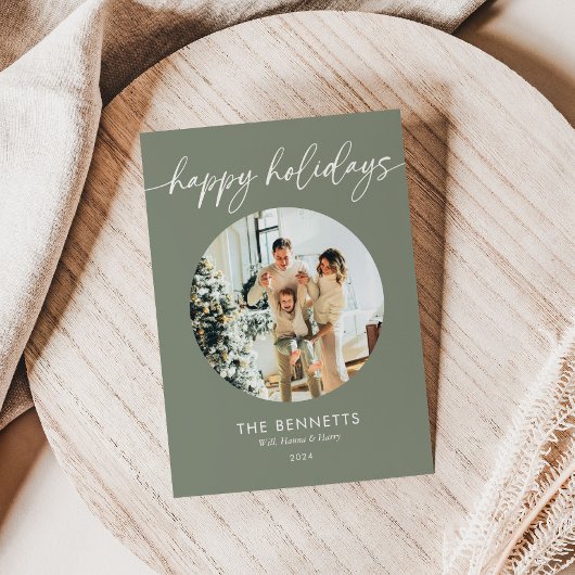 Cartes Pour Fêtes Annuelles Style Boho Script Joyeux vacances photo