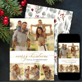 Cartes Pour Fêtes Annuelles Style Botanique 4 Photo Collage Noël