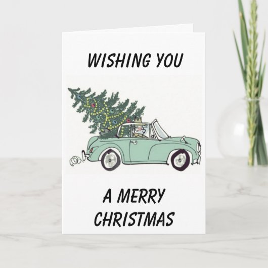 CARTES POUR FÊTES ANNUELLES STYLE CABRIOLET "JOYEUX NOËL" (Devant)