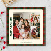 Cartes Pour Fêtes Annuelles Style Classy Plaid 3 photos Noël