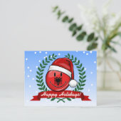 Cartes Pour Fêtes Annuelles Style de Noël du drapeau albanais (Debout devant)