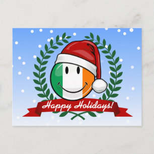 Cartes Pour Fêtes Annuelles Style de Noël Smiling drapeau irlandais