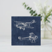 Cartes Pour Fêtes Annuelles Style de texte et de script du journal de l'avion (Debout devant)