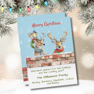 Cartes Pour Fêtes Annuelles Style Funky Quirky Aquarelle Reindeer Noël