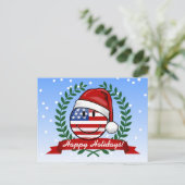 Cartes Pour Fêtes Annuelles Style gai de Noël de drapeau américain (Debout devant)