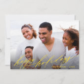 Cartes Pour Fêtes Annuelles Style Gold Script Noël Photo Paysage (Devant)