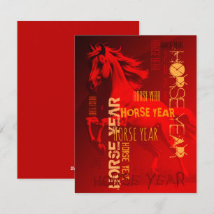 Cartes Pour Fêtes Annuelles Style Graffiti Cheval répétitif Année 2026 VFC