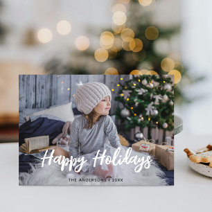 Cartes Pour Fêtes Annuelles Style Grey Joyeux Joyeux Vacances Enfant Photo Noë