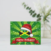 Cartes Pour Fêtes Annuelles Style jamaïcain gai de Noël de drapeau (Debout devant)