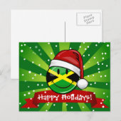 Cartes Pour Fêtes Annuelles Style jamaïcain gai de Noël de drapeau (Devant / Derrière)