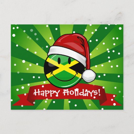 Cartes Pour Fêtes Annuelles Style jamaïcain gai de Noël de drapeau (Devant)