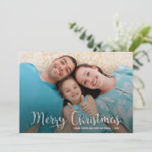 Cartes Pour Fêtes Annuelles Style Joyeux Noël Script photo (Debout devant)