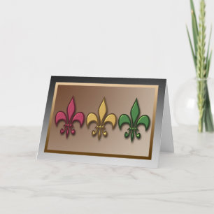 Cartes Pour Fêtes Annuelles Style Metallo Moderne Fleur de Lis Noël