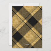 Cartes Pour Fêtes Annuelles Style moderne Black Gold Plaid Photo de Noël (Dos)