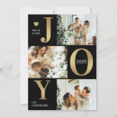 Cartes Pour Fêtes Annuelles Style moderne Black Photo Collage Joie Noël (Devant)