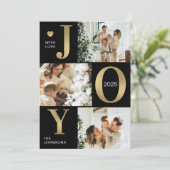 Cartes Pour Fêtes Annuelles Style moderne Black Photo Collage Joie Noël (Debout devant)