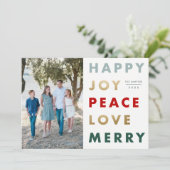 Cartes Pour Fêtes Annuelles Style moderne Gras Photo Noël (Debout devant)