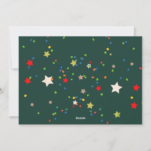Cartes Pour Fêtes Annuelles Style moderne photo de Noël vert (Dos)