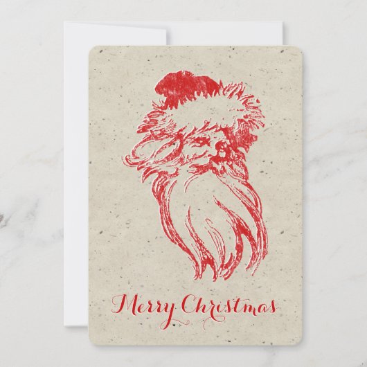 Cartes Pour Fêtes Annuelles Style père Noël Faux Letterpress dénaturé (Devant)