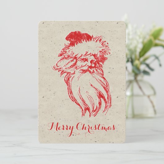 Cartes Pour Fêtes Annuelles Style père Noël Faux Letterpress dénaturé (Debout devant)