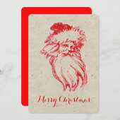 Cartes Pour Fêtes Annuelles Style père Noël Faux Letterpress dénaturé (Devant / Derrière)