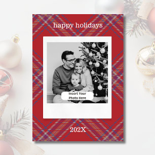 Cartes Pour Fêtes Annuelles Style photo rétro Plaid Noël personnalisé