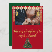 Cartes Pour Fêtes Annuelles Style Une photo Joyeux Noël à mon mari (Devant / Derrière)