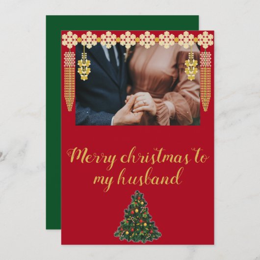 Cartes Pour Fêtes Annuelles Style Une photo Joyeux Noël à mon mari (Devant / Derrière)