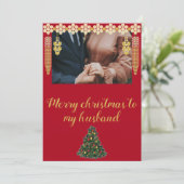 Cartes Pour Fêtes Annuelles Style Une photo Joyeux Noël à mon mari (Debout devant)