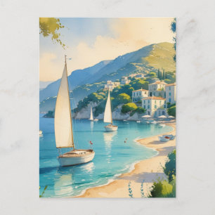 Cartes Pour Fêtes Annuelles Style vintage Côte d'Azur Voyage en France