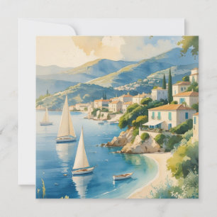 Cartes Pour Fêtes Annuelles Style vintage Côte d'Azur Voyage en France