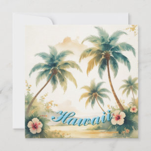 Cartes Pour Fêtes Annuelles Style Vintage Hawaïen Voyage Honolulu