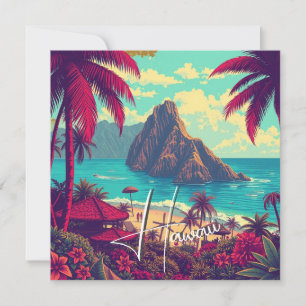 Cartes Pour Fêtes Annuelles Style vintage Hawaiian Travel Honolulu Mid-Pacific