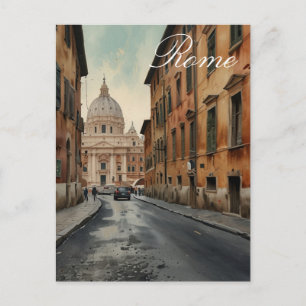 Cartes Pour Fêtes Annuelles Style Vintage Rome Voyage Aquarelle Italienne