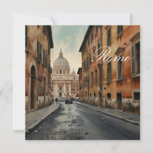 Cartes Pour Fêtes Annuelles Style Vintage Rome Voyage Aquarelle Italienne