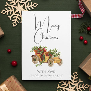 Cartes Pour Fêtes Annuelles Style vintage Vieux Mistletoe Joyeux Noël