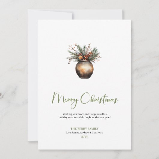 Cartes Pour Fêtes Annuelles Stylish Bohemian Earthy Rustic Holiday Greeting (Devant)