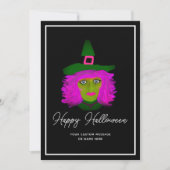 Cartes Pour Fêtes Annuelles Stylish Halloween Witch Script Signature Salutatio (Devant)