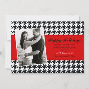 Cartes Pour Fêtes Annuelles Stylish Houndstooth Holiday Card