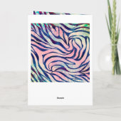 Cartes Pour Fêtes Annuelles Stylish Metallic Blue & Holographic Zebra Print (Dos)