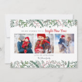 Cartes Pour Fêtes Annuelles Stylish Pine Vines green trees New Year (Devant)
