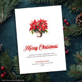 Cartes Pour Fêtes Annuelles Stylish Red White Poinsettia Holiday Greeting Card