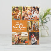 Cartes Pour Fêtes Annuelles Stylish script orange thanksgiving photo (Debout devant)