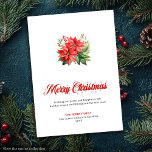 Cartes Pour Fêtes Annuelles Stylish Watercolor Red Poinsettia Greeting Card<br><div class="desc">✅ For matching items search #12S in my collections ✅ Send heartfelt holiday wishes with this Red Poinsettia Christmas Greeting Card Collection, blending classic elegance with modern festive charm. Featuring watercolor Christmas flowers, botanical poinsettia bouquets, and vintage red and white floral designs, each card captures the beauty and warmth of...</div>