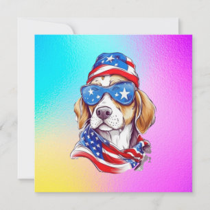 Cartes Pour Fêtes Annuelles Sublimation de chien du 4 juillet-66361