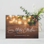 Cartes Pour Fêtes Annuelles Succursale de Mistletoe Salutation de Noël rustiqu (Debout devant)