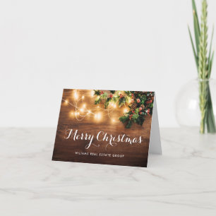 Cartes Pour Fêtes Annuelles Succursale Mistletoe Entreprise Rustique de Noël