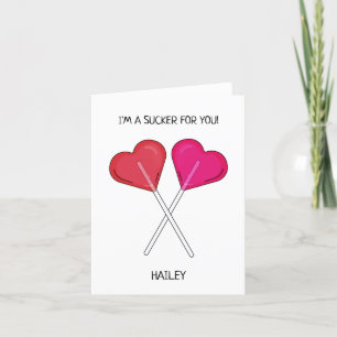 Cartes Pour Fêtes Annuelles Sucette en forme de cœur personnalisée Je suis fou
