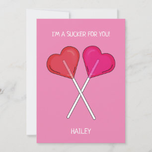 Cartes Pour Fêtes Annuelles Sucette en forme de cœur personnalisée Je suis fou